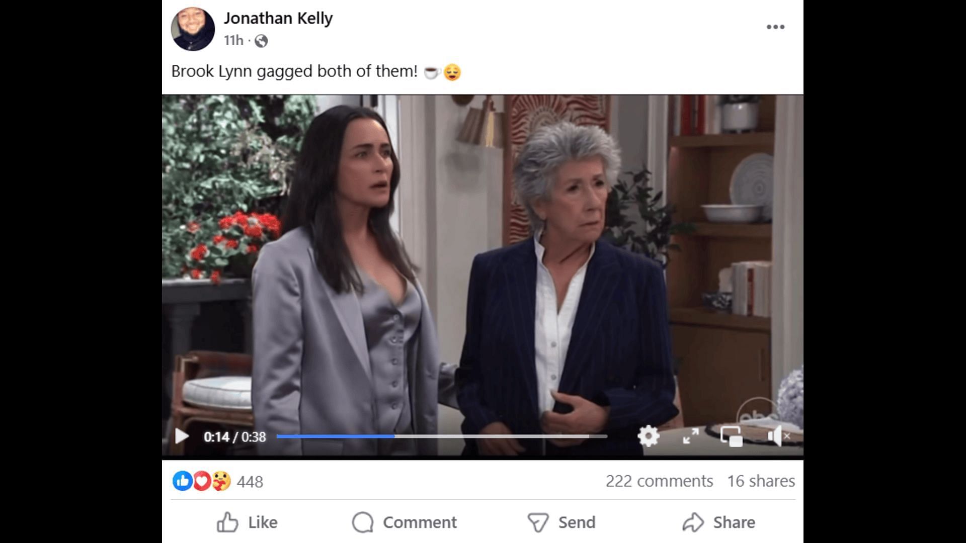 A Facebook post about Brook Lynn's behavior (Image via Facebook/General Hospital Fans - Official)